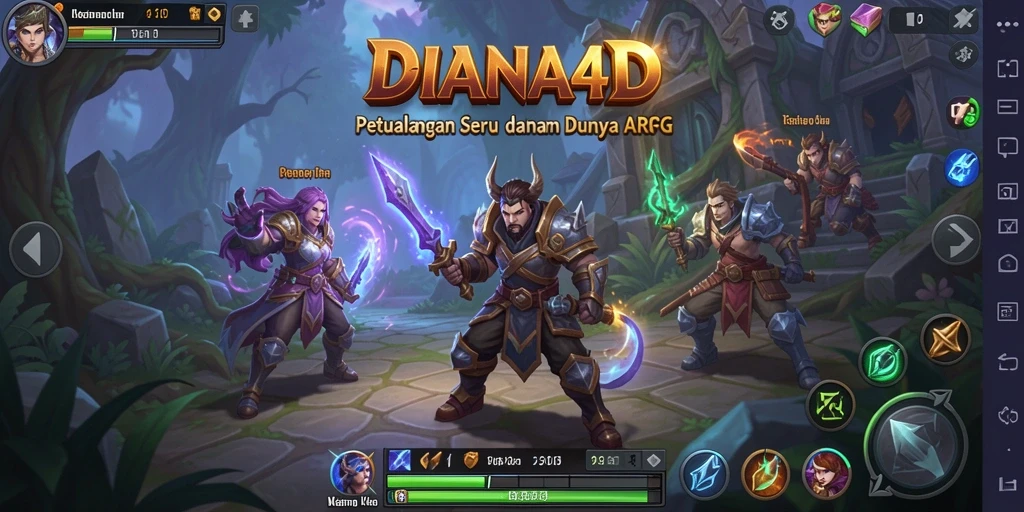 Tampilan menakjubkan dalam gameplay ARPG DIANA4D.