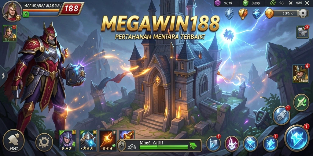 Tampilan gameplay MEGAWIN188 yang mendebarkan dalam pertahanan menara.