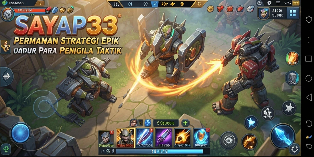 Tangkapan layar gameplay <strong>SAYAP33</strong> yang menunjukkan pertarungan strategis yang mendebarkan.