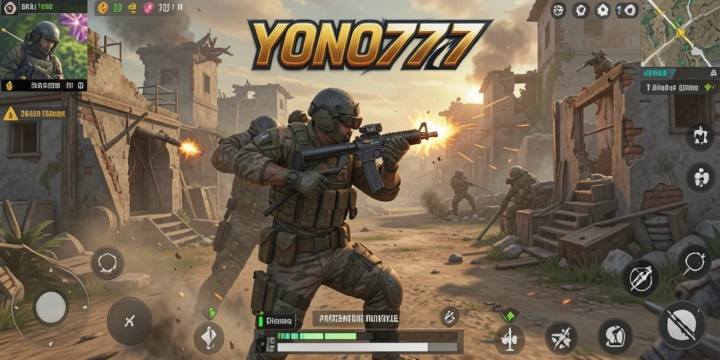 Gameplay YONO777 yang intens dan menegangkan dalam Battle Royale.